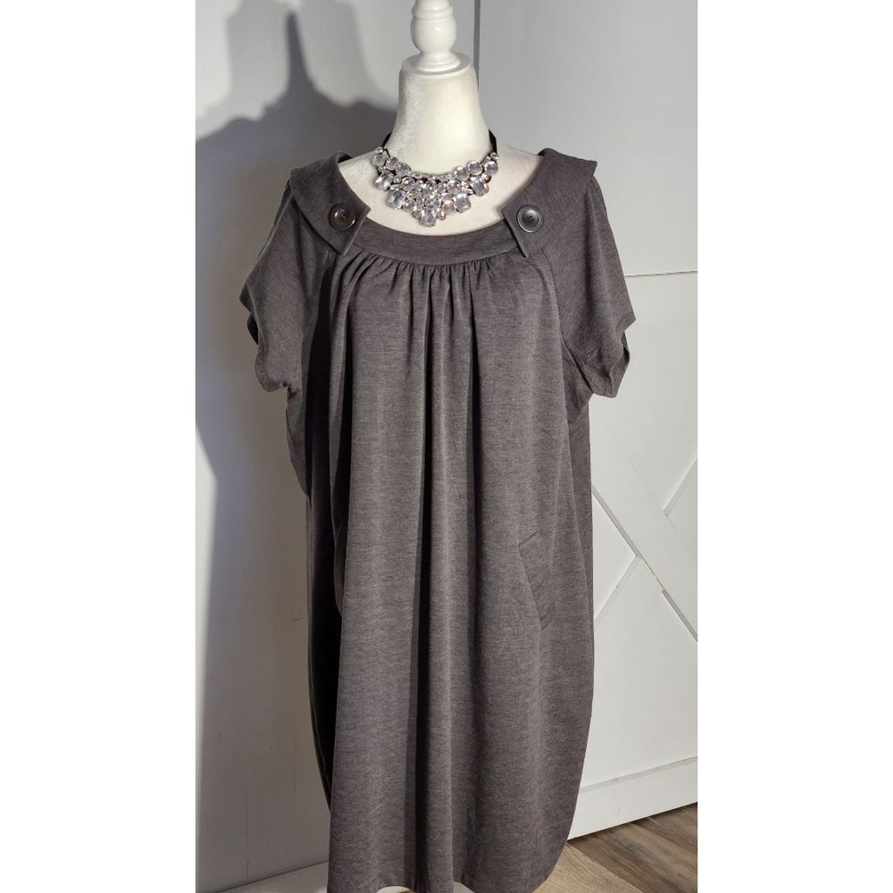 SIZE 20W VINTAGE EVAN PICONE DRESS COLOR GRAY